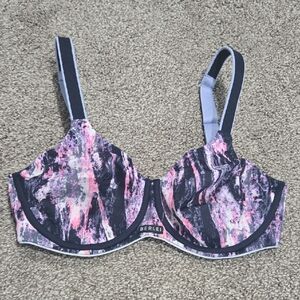 Berlei Black and Pink Marble Print Underwire Bra Size 32DD
